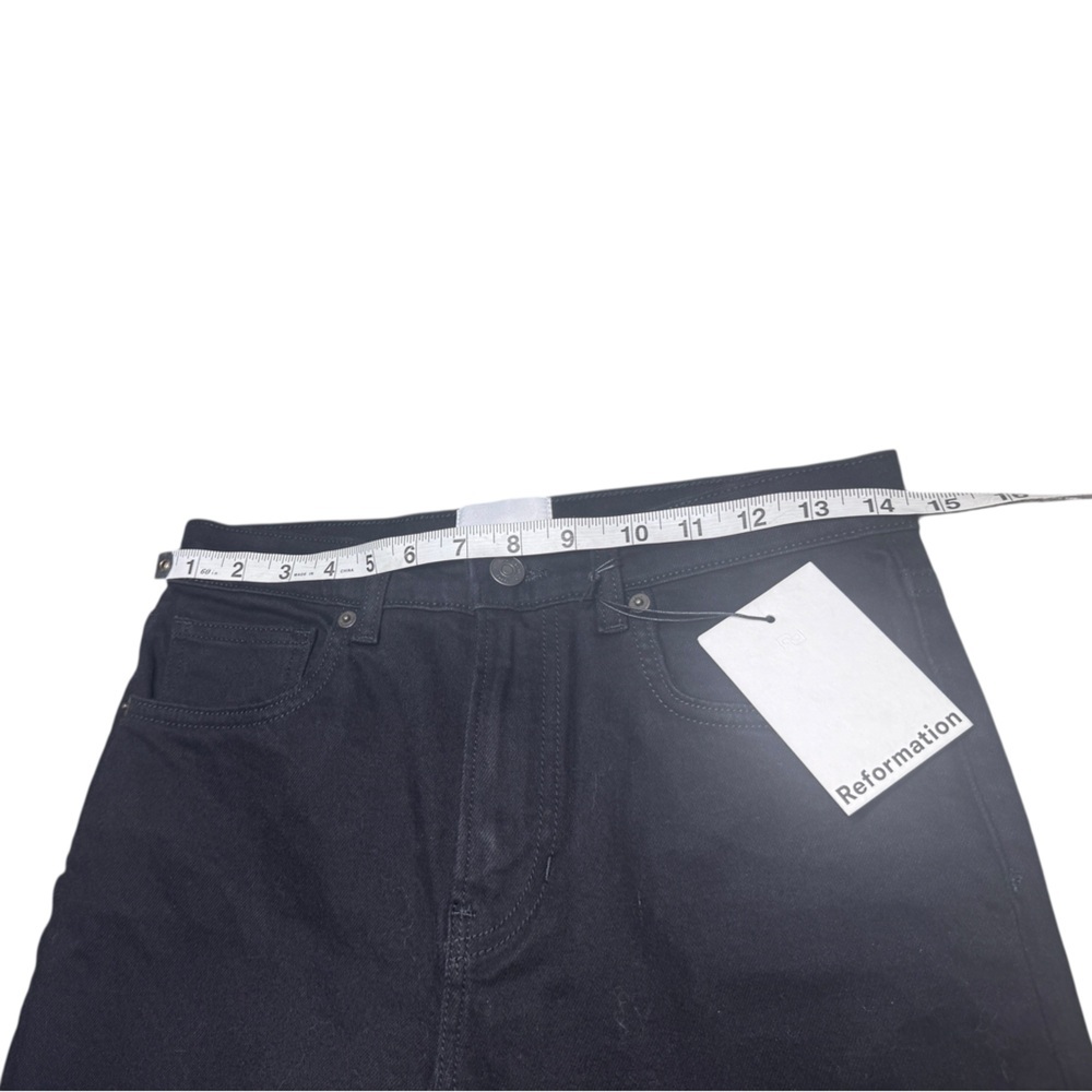 NWT Reformation Christina Mid Rise Super Stretch Black Skinny Jeans Size 27 - Picture 4 of 7